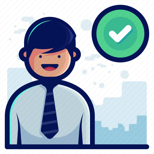 Approve, checkmark, complete, confirm, man icon - Download on Iconfinder