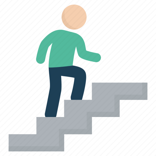 man walking down stairs clipart