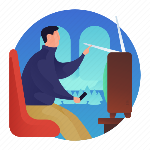 Home, house, man, television, tv, watching icon - Download on Iconfinder