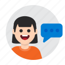 chat, comment, communication, message, speak, support, talk