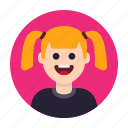 avatar, emoji, girl, happy, kid, people, woman