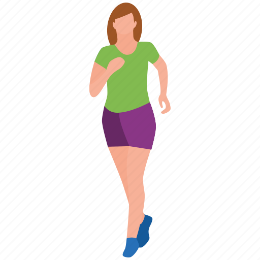Jogging, run for recreation, running, running race, woman walking illustration - Download on Iconfinder