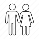 couple, man, woman, two, together, silhouette, figure