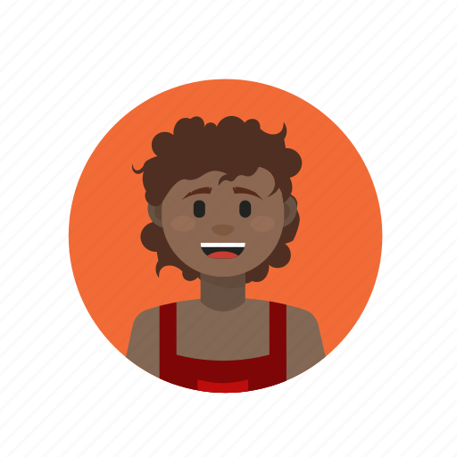 Black woman, curly hair, happy, sweet icon - Download on Iconfinder