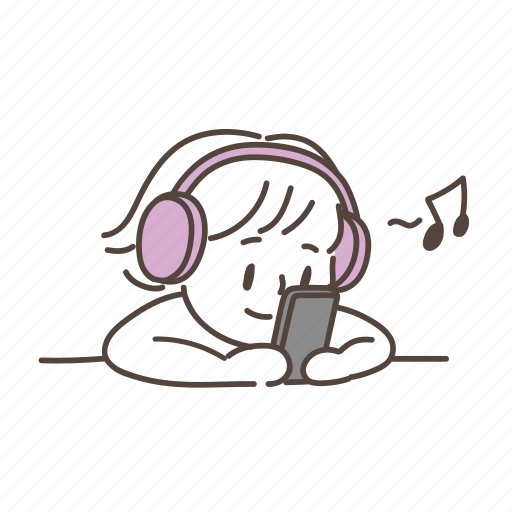 People, listening, music, audio, headphone, sound, user illustration - Download on Iconfinder