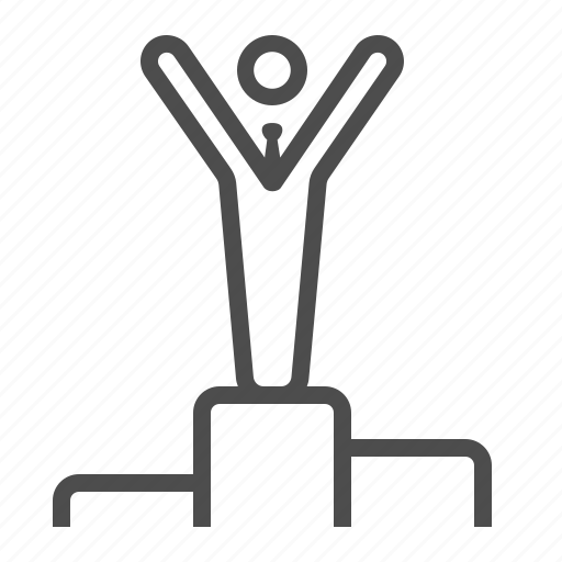 Businessman, election, first place, man, podium, politician, winner icon - Download on Iconfinder