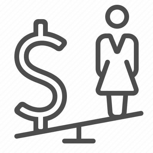 Businesswoman, career, money, salary, seesaw, wealth, woman icon - Download on Iconfinder