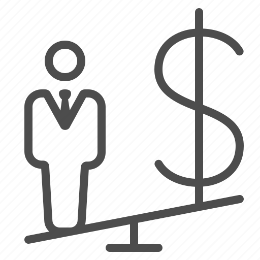 Businessman, career, man, money, salary, seesaw, wealth icon - Download on Iconfinder