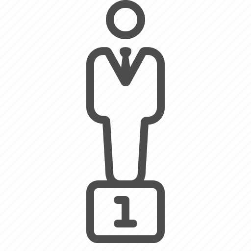 Businessman, election, first place, man, podium, politician, winner icon - Download on Iconfinder