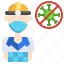 engineer, profession, virus, mask, people, protection, healthcare, medical 