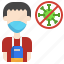 cashier, profession, virus, mask, people, protection, healthcare, medical 