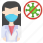 female, doctor, profession, virus, mask, people, protection, healthcare, medical 