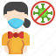 female, employee, profession, virus, mask, people, protection, healthcare, medical 