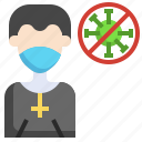priest, profession, virus, mask, people, protection, healthcare, medical