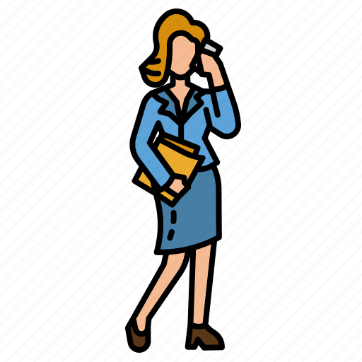 Secretary, office, woman, phone, female icon - Download on Iconfinder