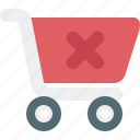 cart, xmark, refuse, trolley, ecommerce, cancel