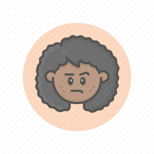 Face, avatar, female, girl, afro, young, annoyed icon - Download on Iconfinder