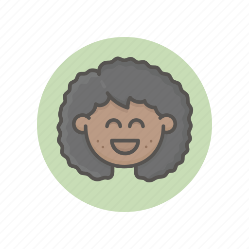 Face, avatar, female, girl, afro, young, delighted icon - Download on Iconfinder