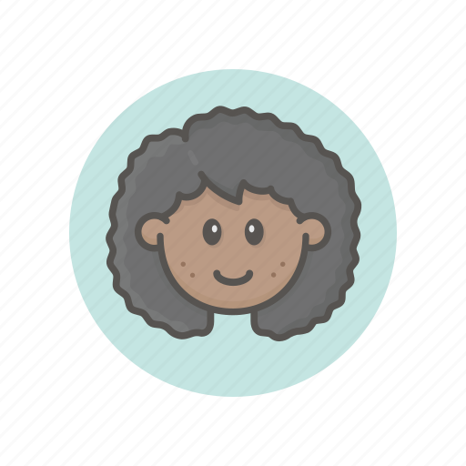 Face, avatar, female, girl, afro, young, happy icon - Download on Iconfinder