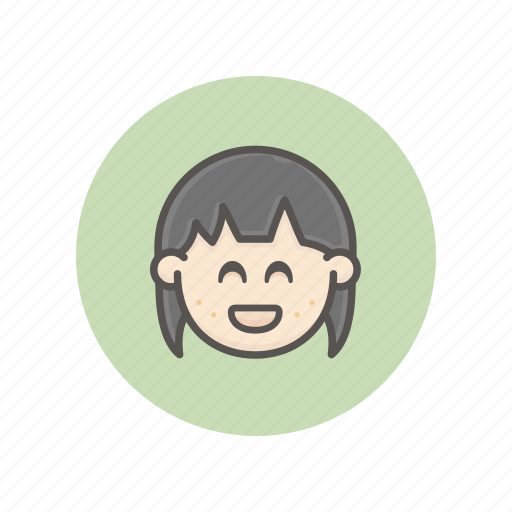 Face, avatar, female, girl, asian, young, delighted icon - Download on Iconfinder