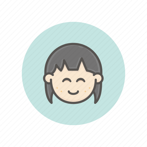 Face, avatar, female, girl, asian, young, happy icon - Download on Iconfinder