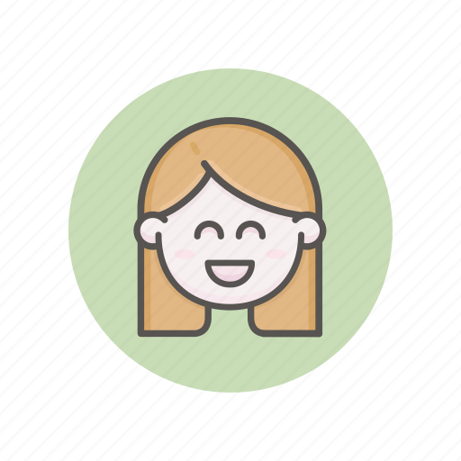 Face, avatar, female, girl, caucasian, young, delighted icon - Download on Iconfinder