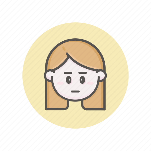 Face, avatar, female, girl, caucasian, young, disappointed icon - Download on Iconfinder