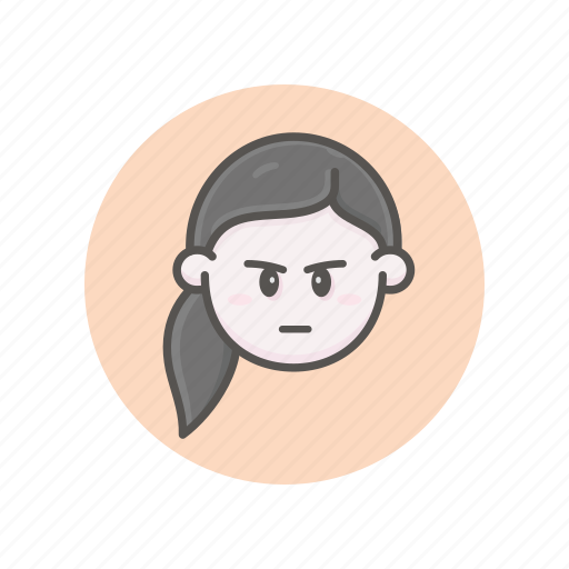 Face, avatar, girl, female, caucasian, young, annoyed icon - Download on Iconfinder