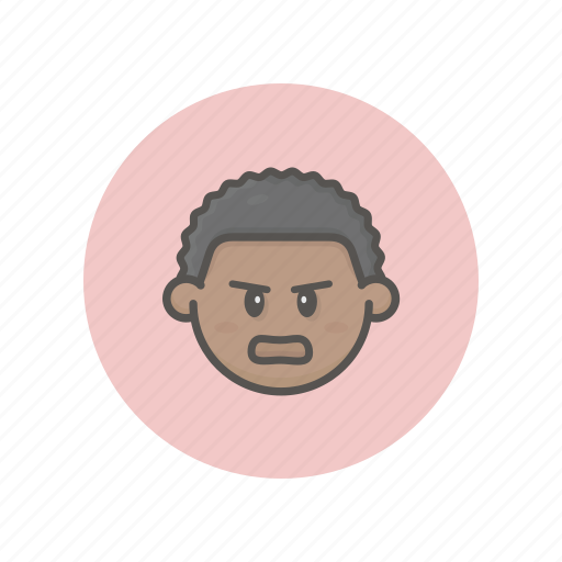 Face, avatar, male, boy, afro, young, angry icon - Download on Iconfinder