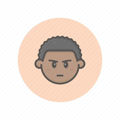 Face, avatar, male, boy, afro, young, annoyed icon - Download on Iconfinder