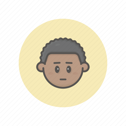 Face, avatar, male, boy, afro, young, disappointed icon - Download on Iconfinder