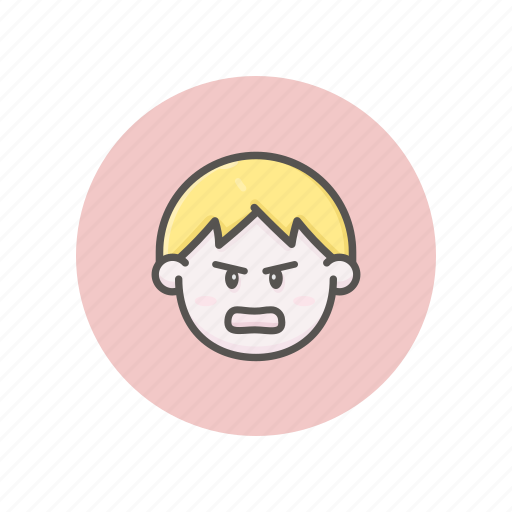 Face, avatar, male, boy, caucasian, young, angry icon - Download on Iconfinder