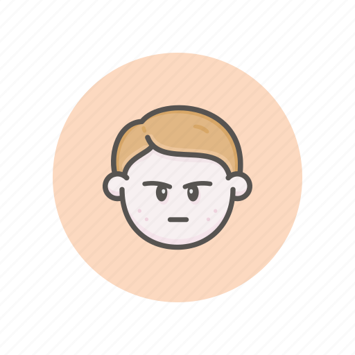 Face, avatar, male, kid, caucasian, young, annoyed icon - Download on Iconfinder