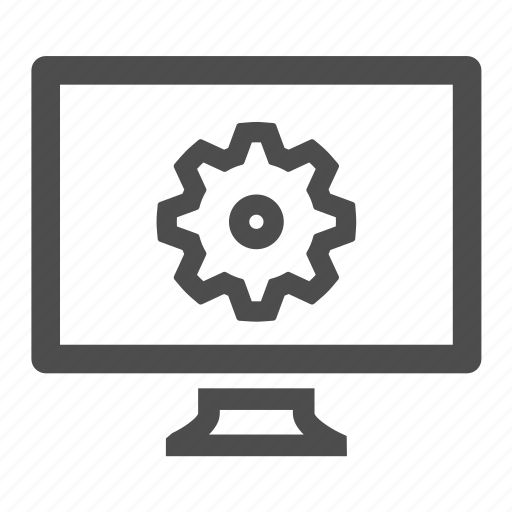 Screen, computer, monitor, cog, settings icon - Download on Iconfinder