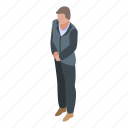 business, cartoon, computer, guard, isometric, personal, strong