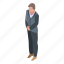 business, cartoon, computer, guard, isometric, personal, strong 