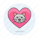animal, cat, emoji, heart, kitty, love, pet, pink, pride