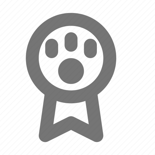 Medal, award, badge, paw, prize, animal, contest icon - Download on Iconfinder