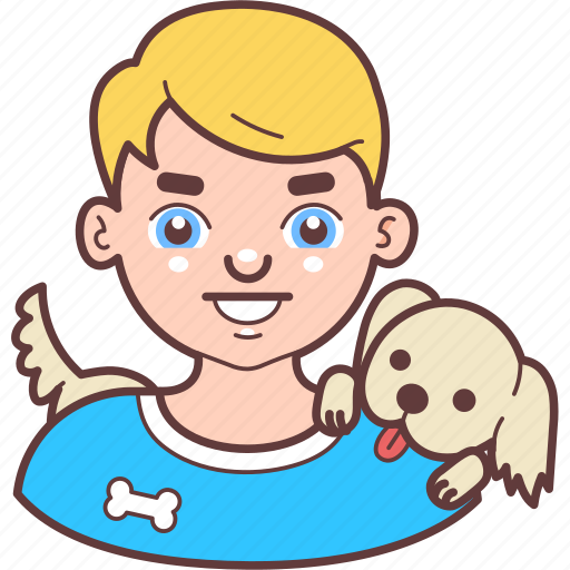 Avatar, blond, dog, face, man, pet, smile icon - Download on Iconfinder