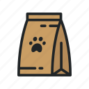 bag, cat, dog, food, pack, paw, pet