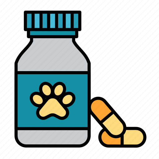 Medicine, animal, pet, pills, bottle, meds, veterinary icon - Download on Iconfinder