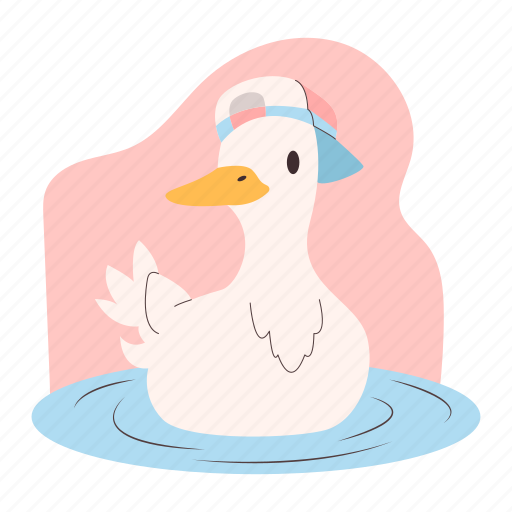 Duck, with, hat illustration - Download on Iconfinder