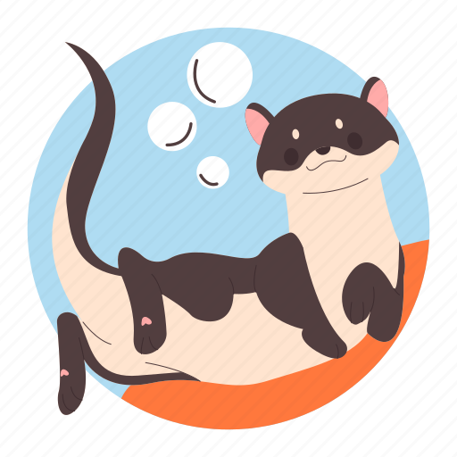 Swimming, otter illustration - Download on Iconfinder