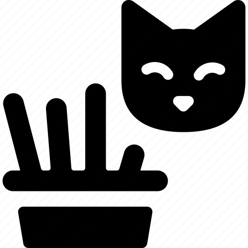 Cat, grass, catnip, feline, pets, animals, treat icon - Download on Iconfinder