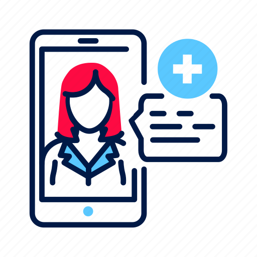 Consultation, doctor, female, health, nurse, online, smartphone icon - Download on Iconfinder