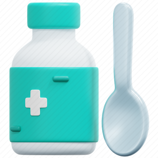 Cough, medication, drug, pharmacy, soup, healthcare, bottle 3D illustration - Download on Iconfinder