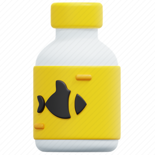 Fish, oil, healthcare, medical, pharmacy, bottle, health 3D illustration - Download on Iconfinder