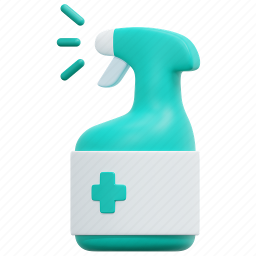 Spray, bottle, sanitizer, disinfectant, hand, hygiene, cleaning 3D illustration - Download on Iconfinder