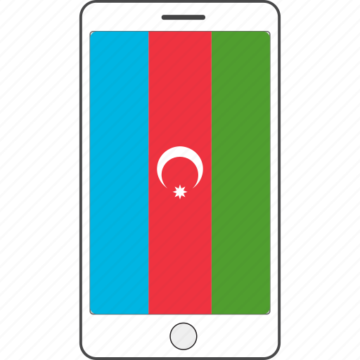 Azerbaijan, country, flag, national, phone icon - Download on Iconfinder