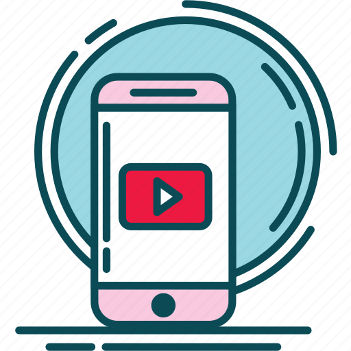 Notification, pink, play, red, video, vidio, youtube icon - Download on Iconfinder